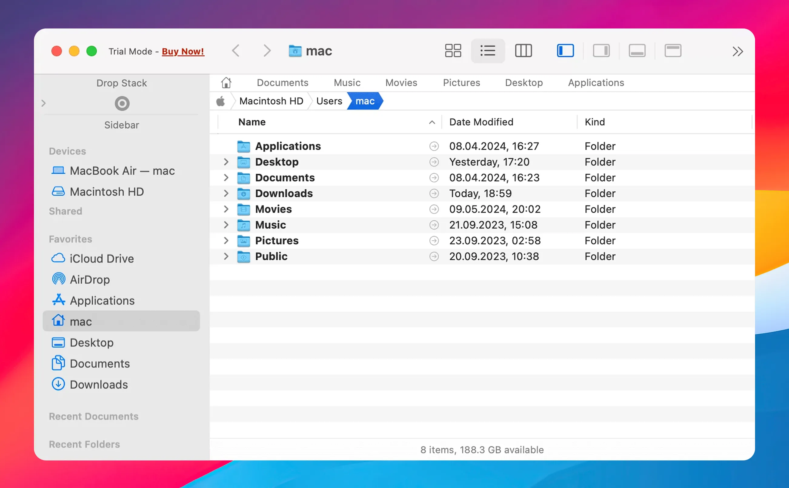 UI of Path Finder file manager showing the main interface